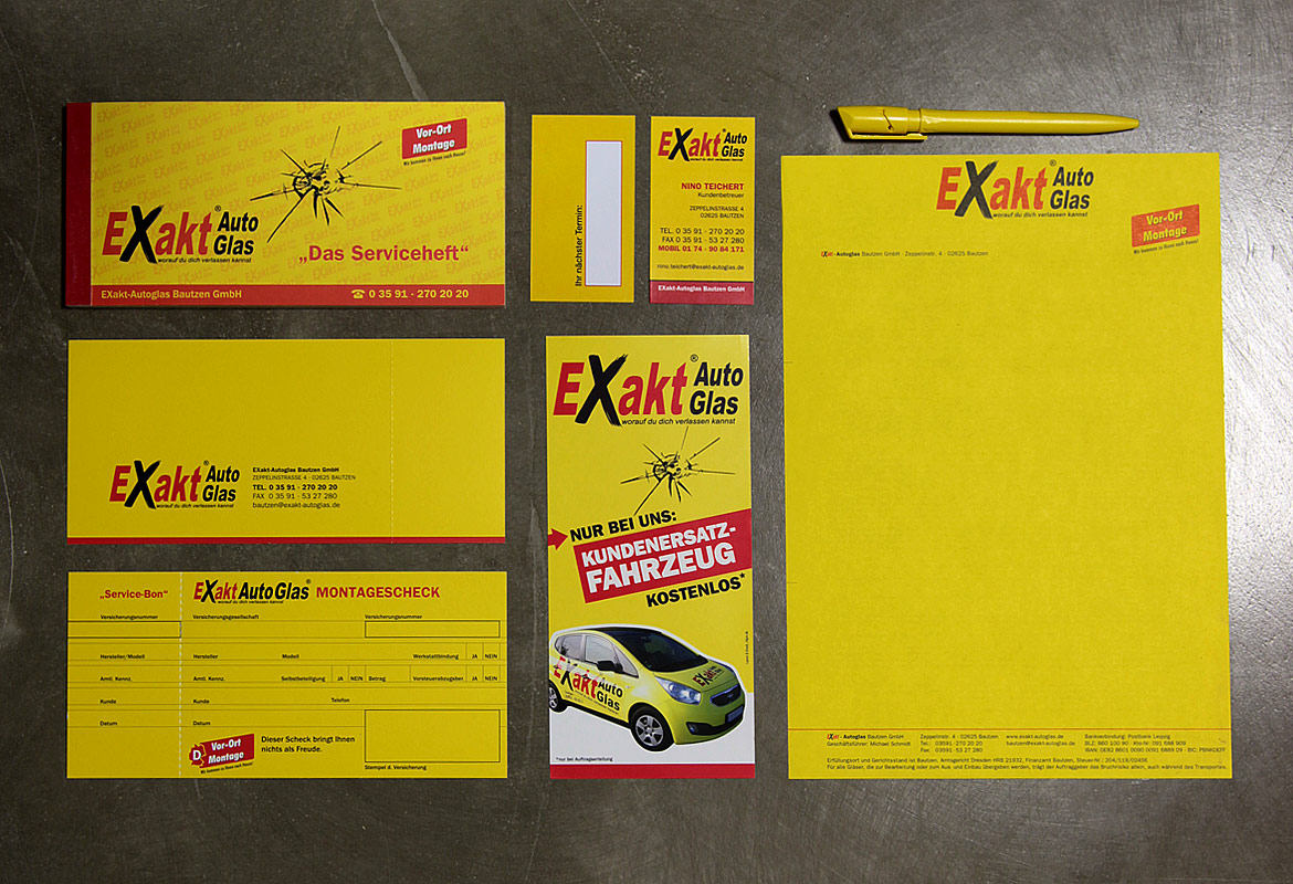 Exakt Autoglas Corporate Design